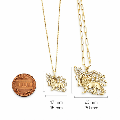 Diamond Iran Shiro Khorshid - Lion and Sun Necklace. Noush Exclusive