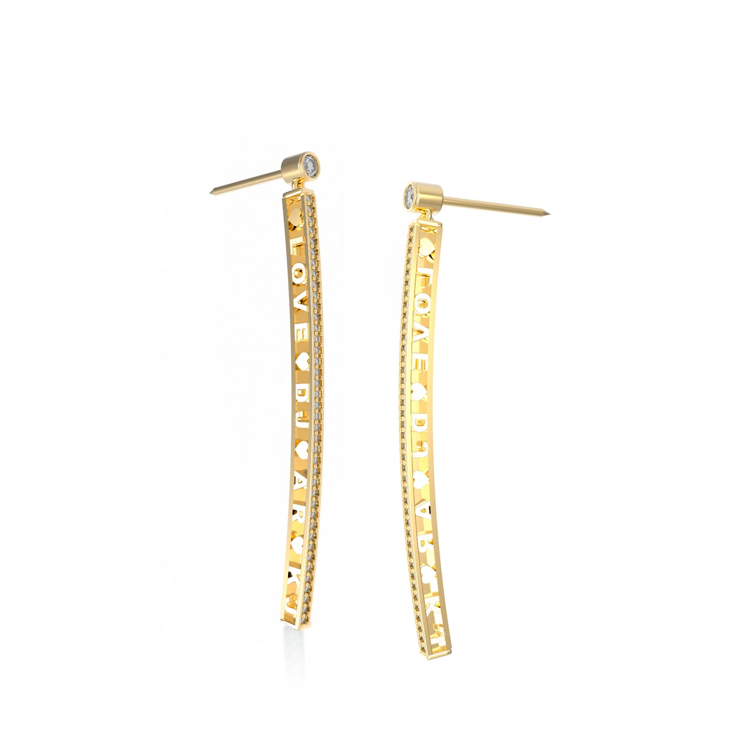 Personalized Hide and Seek Long Bar Earrings