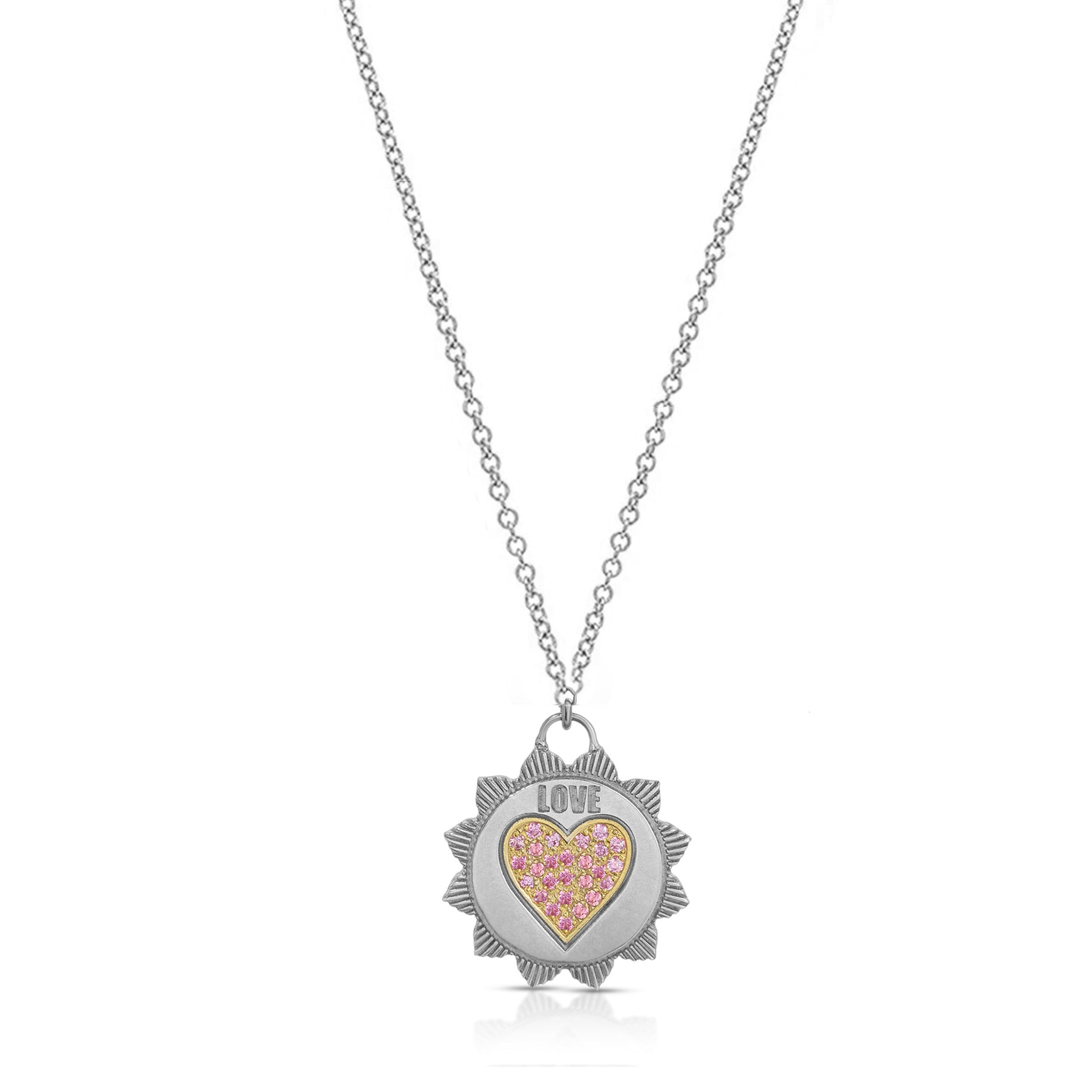 Silver and Gold Small Love medallion