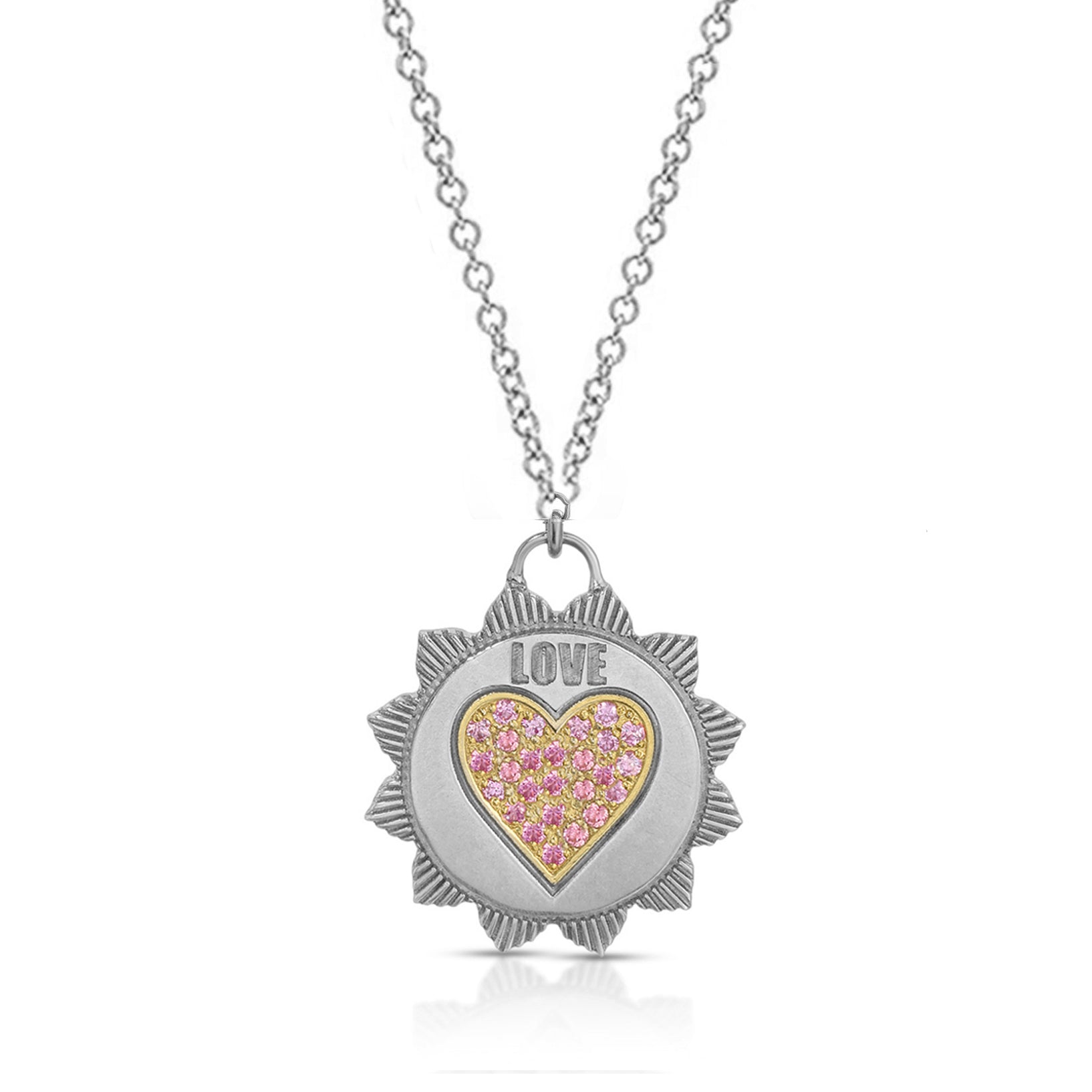 Silver and Gold Small Love medallion