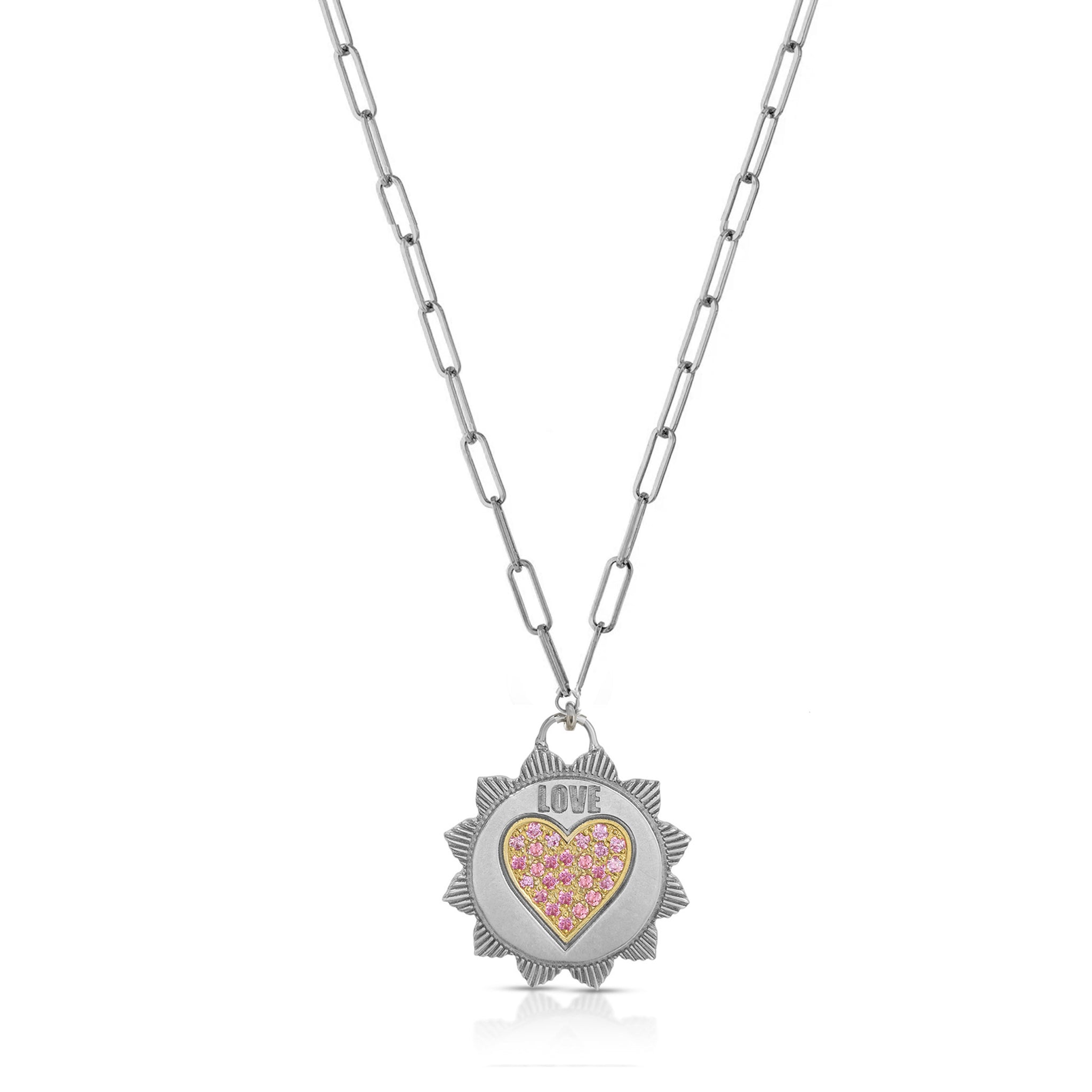 Silver and Gold Small Love medallion