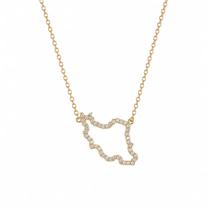 Iran Map Necklace with marked city