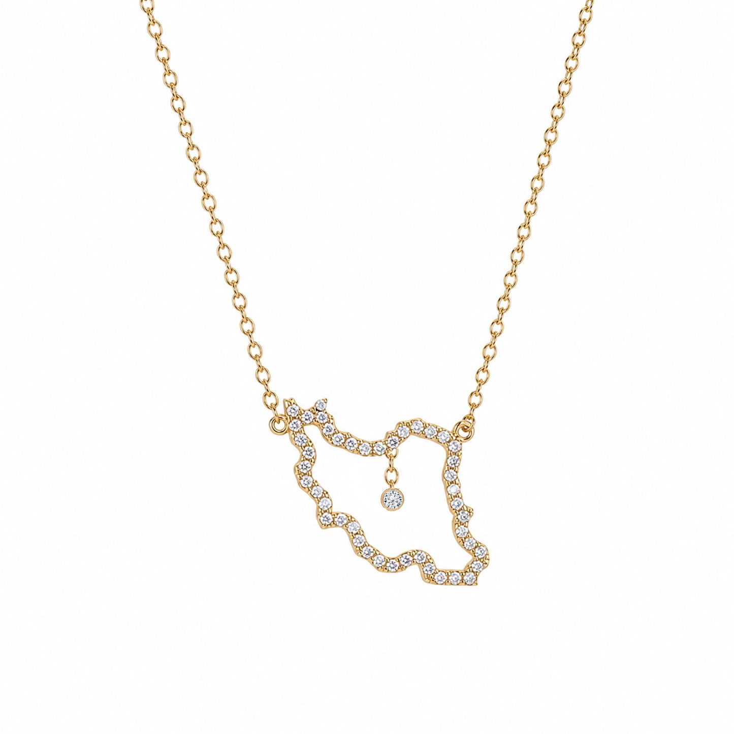 Iran Map Necklace with marked city
