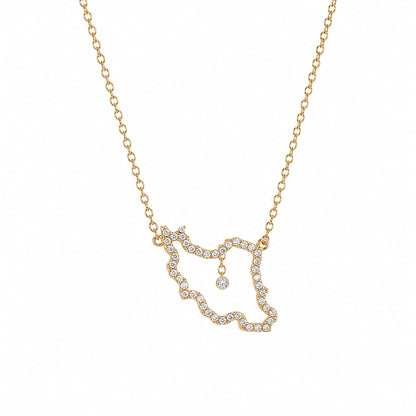 Iran Map Necklace with marked city