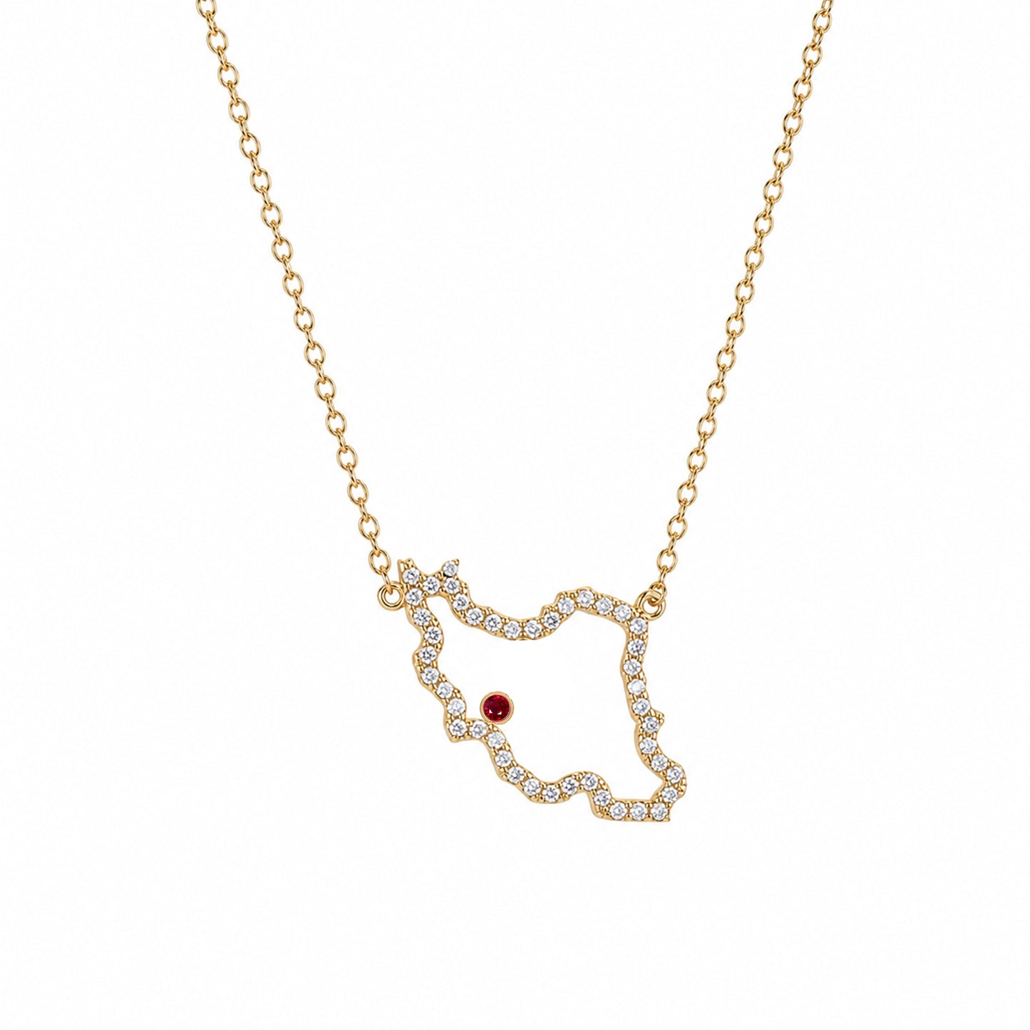 Iran Map Necklace with marked city