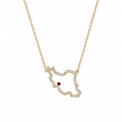 Iran Map Necklace with marked city