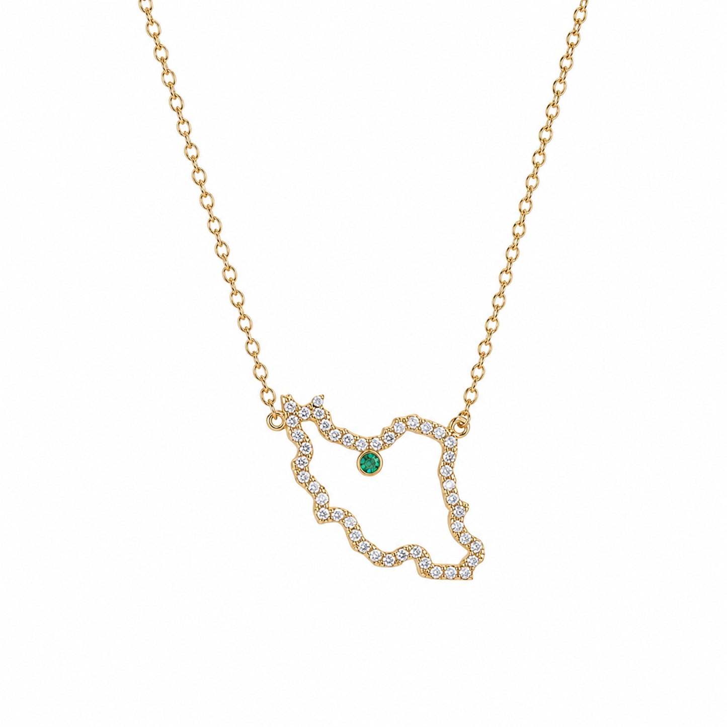 Iran Map Necklace with marked city