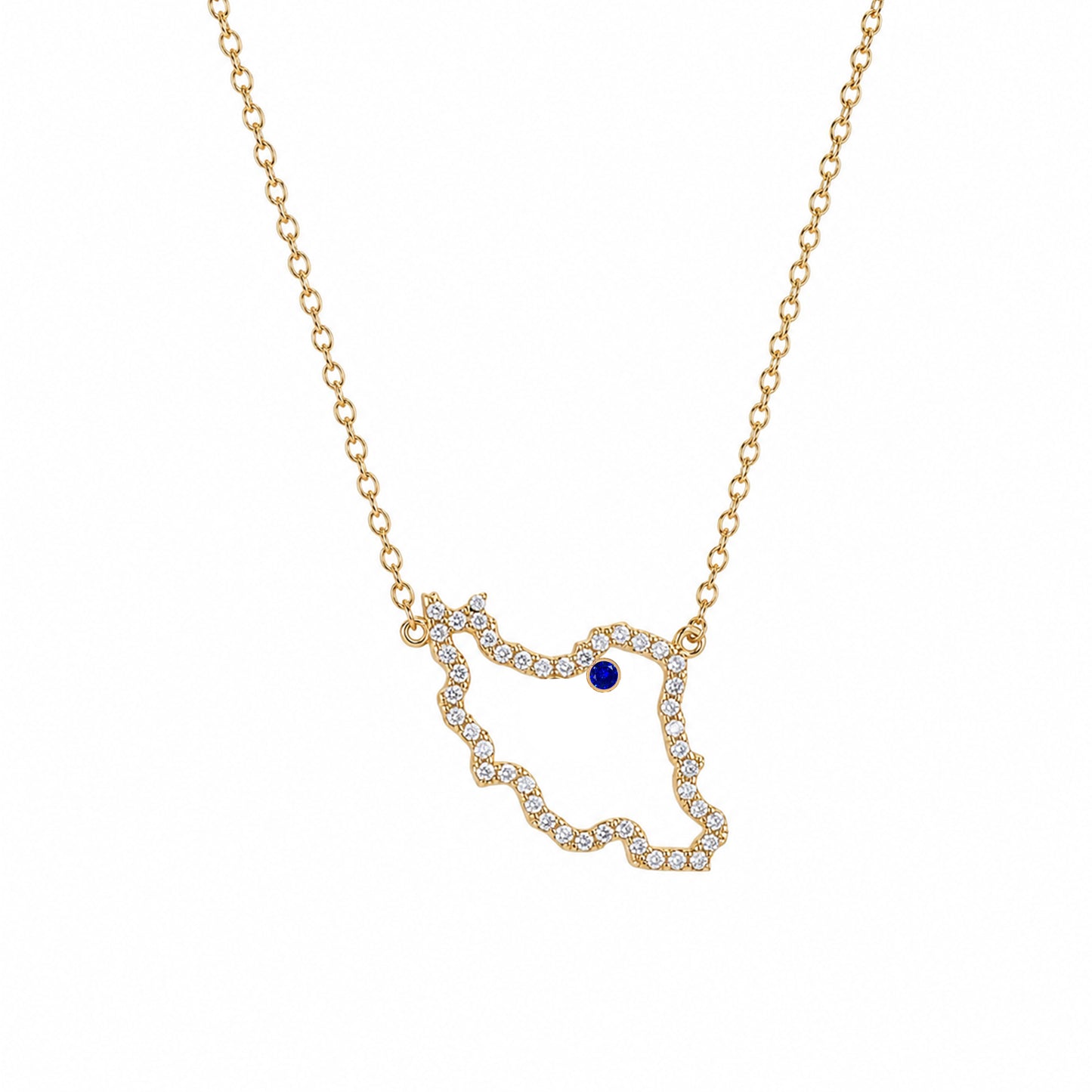Iran Map Necklace with marked city