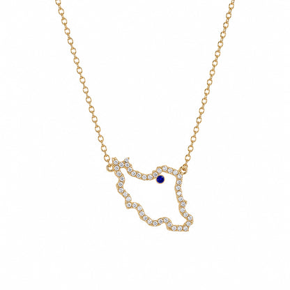 Iran Map Necklace with marked city