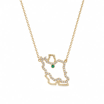 Medium Pave Iran Map Necklace
