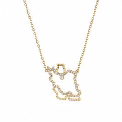 Medium Pave Iran Map Necklace