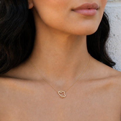 Iran Map Necklace with seas