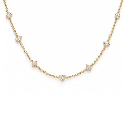Lab-Diamond  station necklace