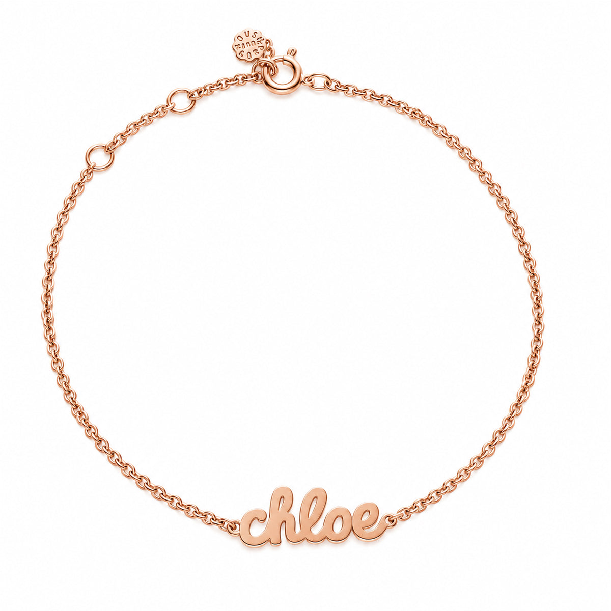 Tiny Treasures English Gold Name Bracelet. Noush Exclusive