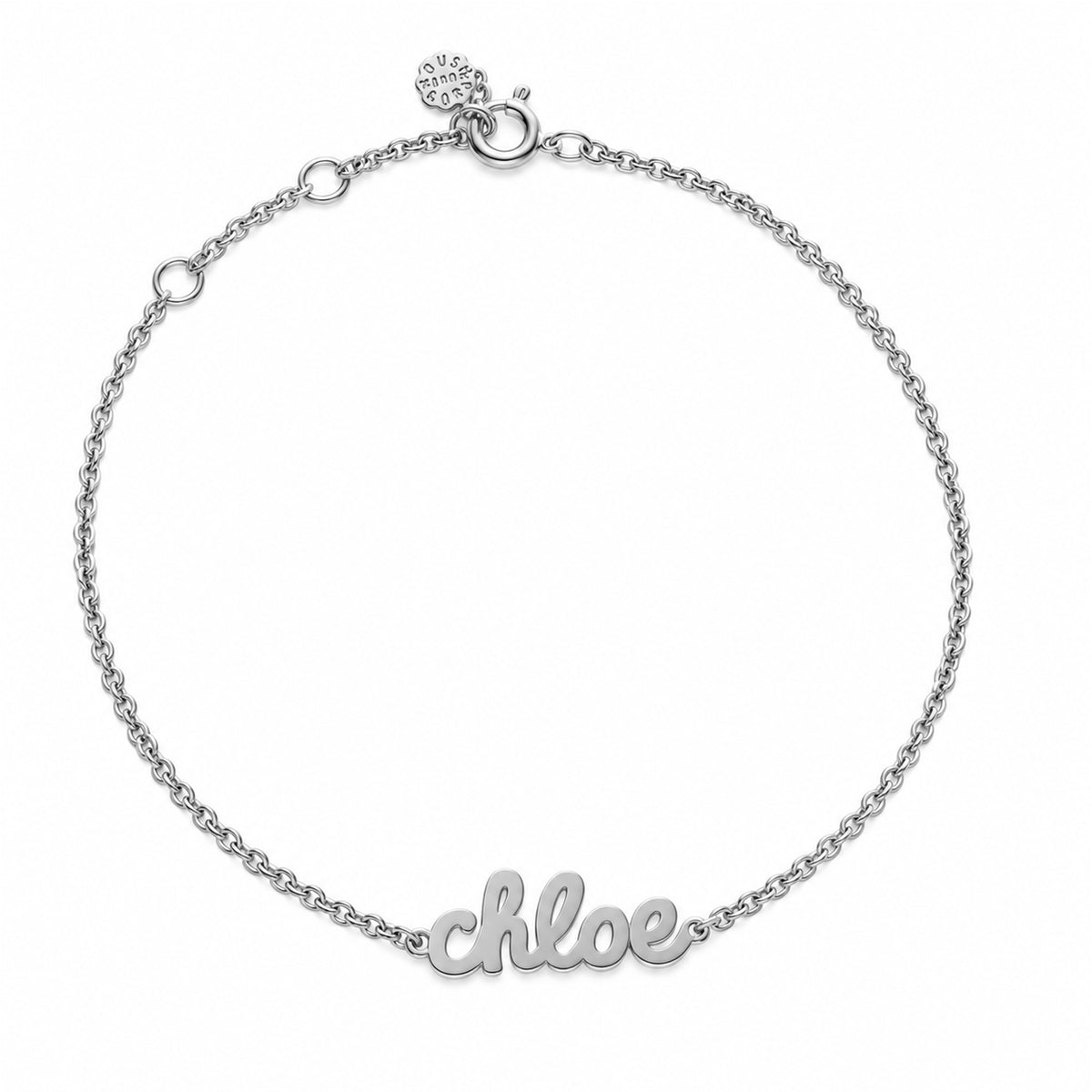 Tiny Treasures English Gold Name Bracelet. Noush Exclusive