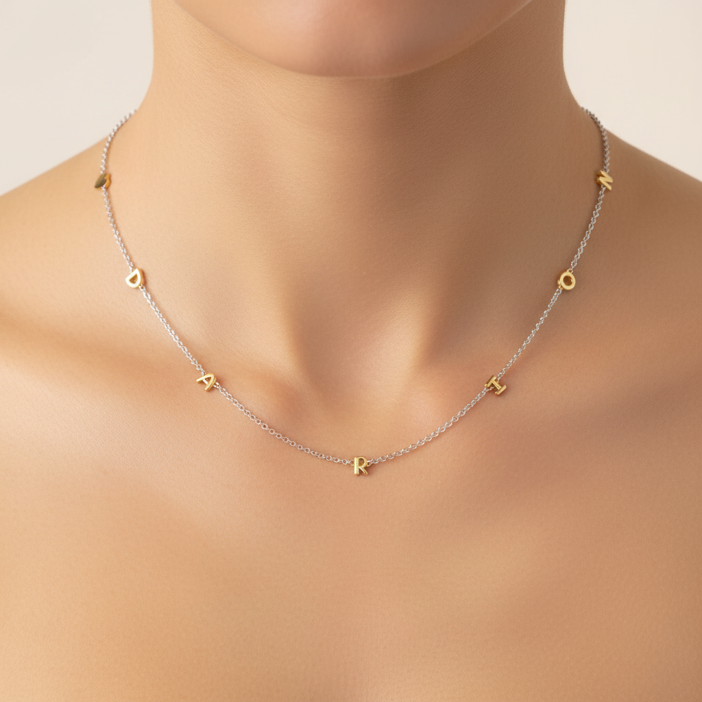 Mini 3D bubble Name Necklace