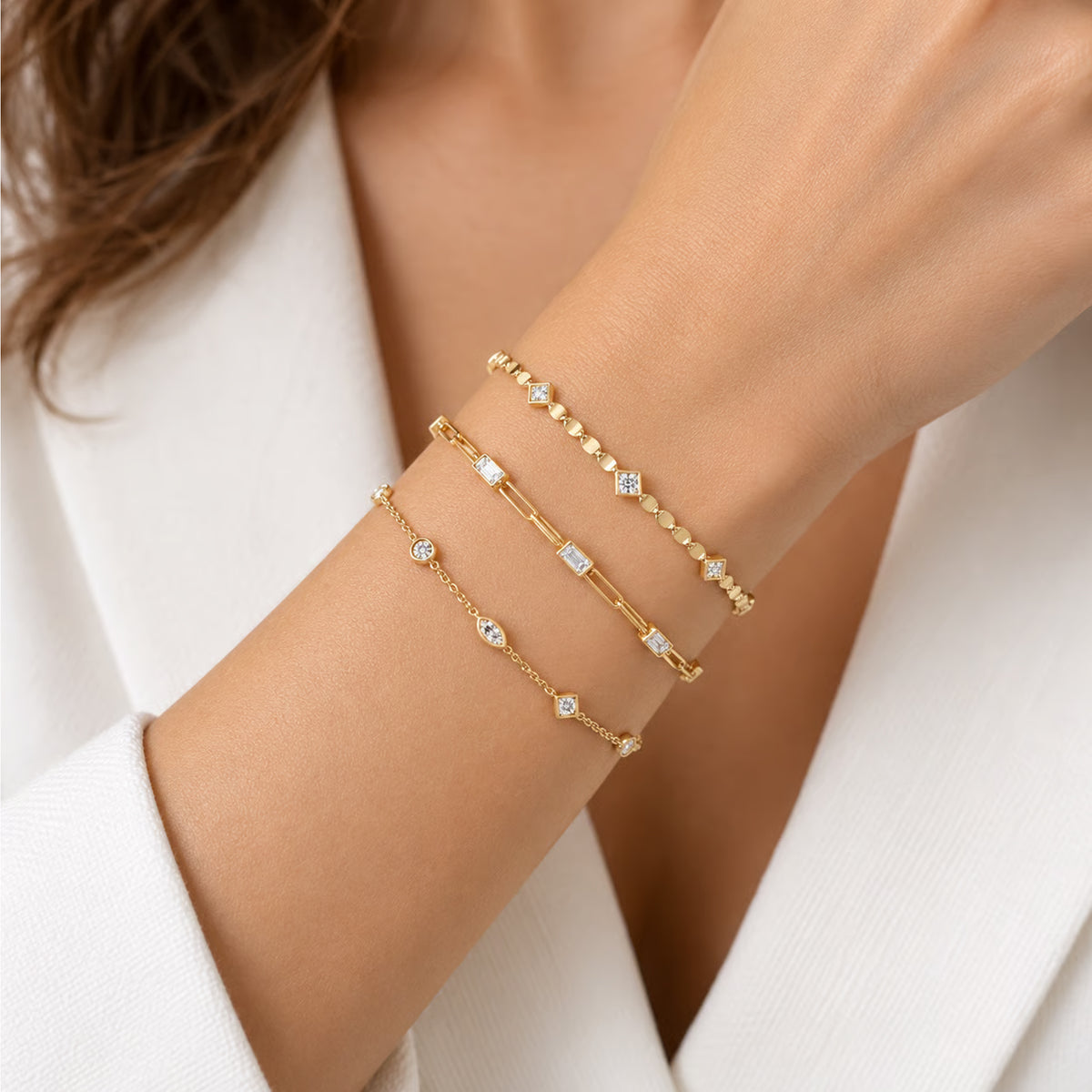 Lab-Diamond  station Bracelet