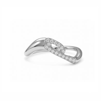 Initial Wave ring Solid gold