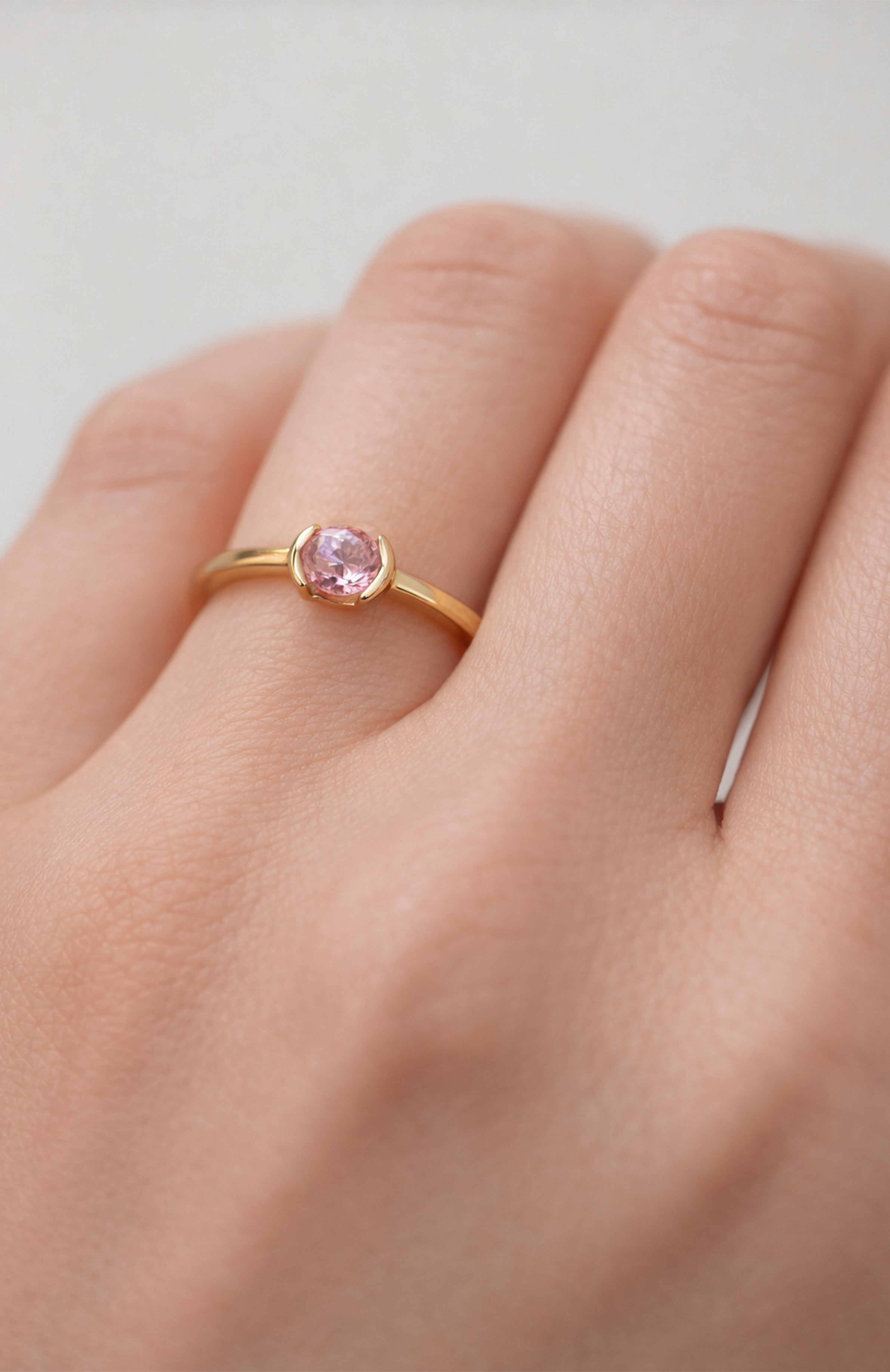Sample Sale --Pink Sapphire solitaire ring