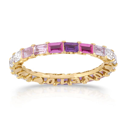 Customizable Horizontal Hide and Seek Baguette Eternity Band