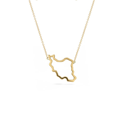 Iran Map Necklace Medium