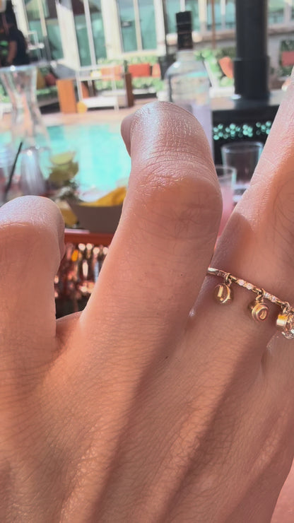 Peekaboo Diamond drop ring