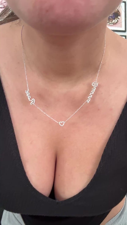 Diamond multi Name Necklace