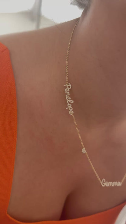 Diamond multi Name Necklace