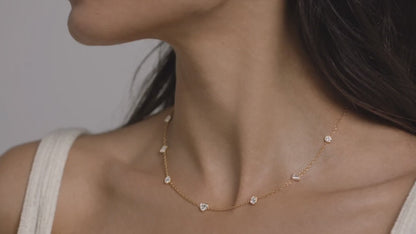 Lab-Diamond  station necklace