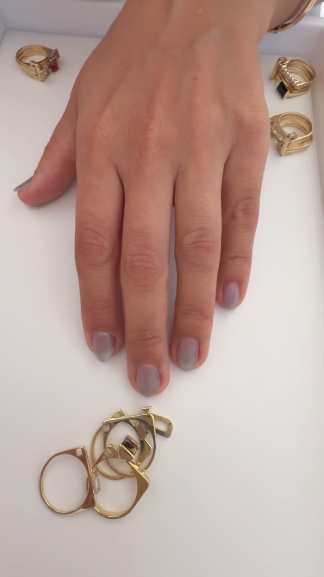 One of a kind, LNQD 4 Stacking Ring – Watermelon Tourmaline & sapphires