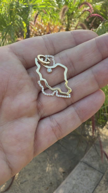 Iran Map Necklace Medium