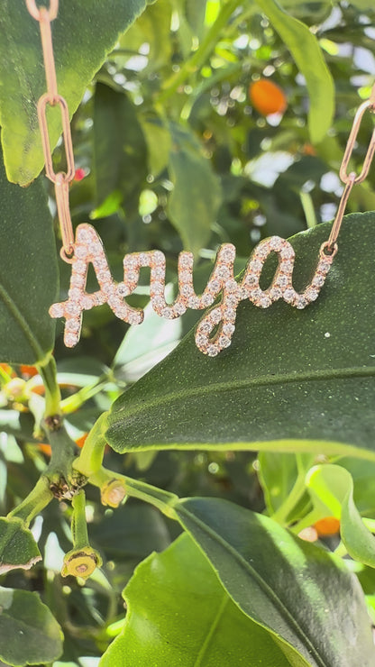 Large Diamond Name Necklace