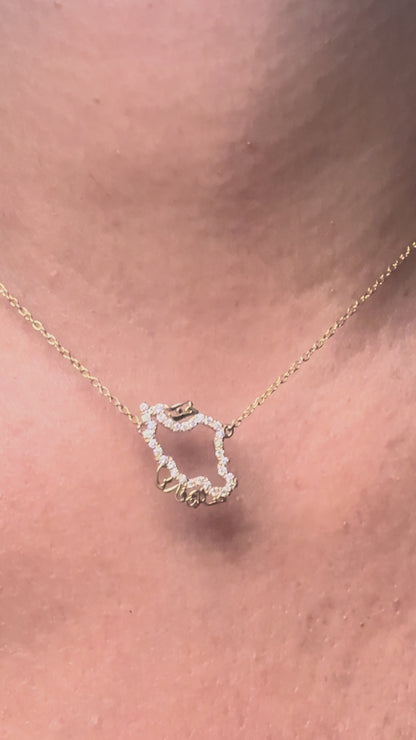 Iran Map Necklace with seas