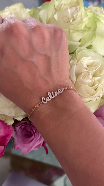 Tiny Treasures English Diamond Name Bracelet