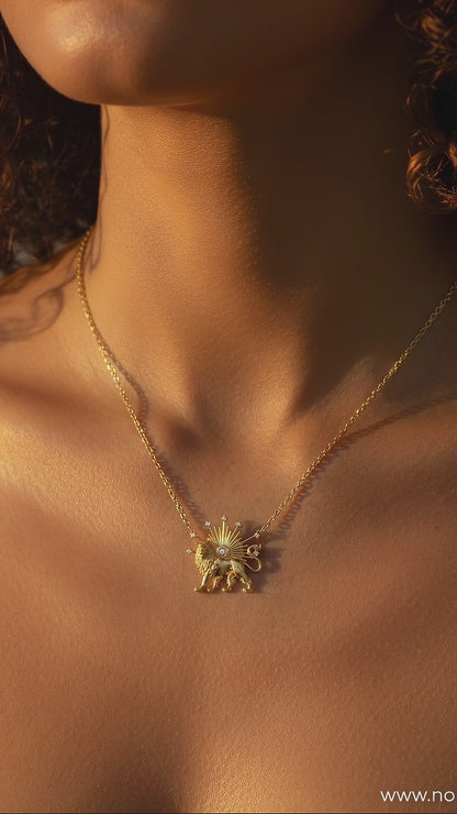 Shiro Khorshid- Lion and Sun Necklace . Noush Exclusive