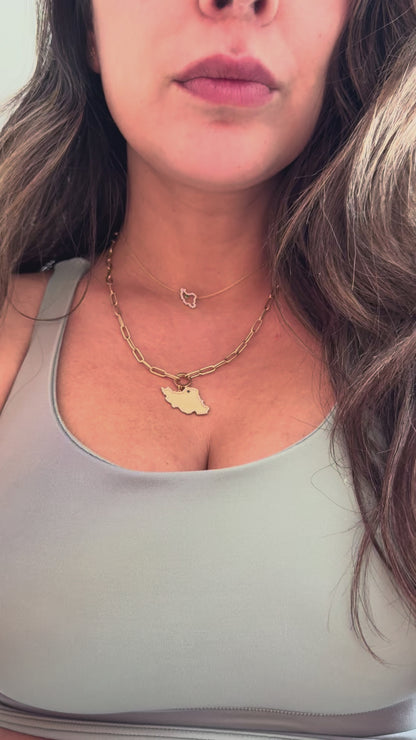 Large Iran map necklace