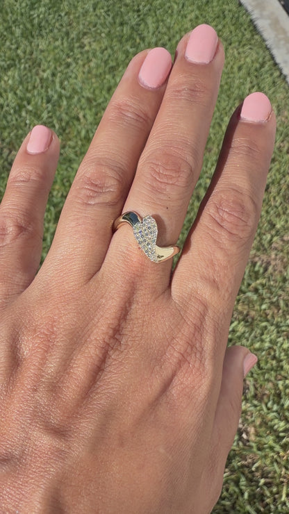 Heart wave ring ready to ship