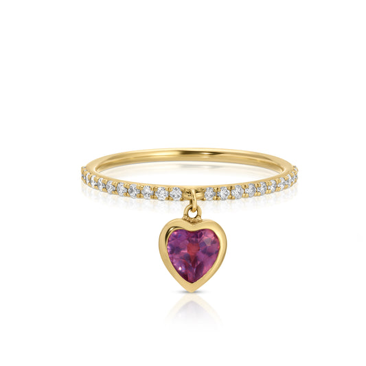 Peekaboo Heart pave ring