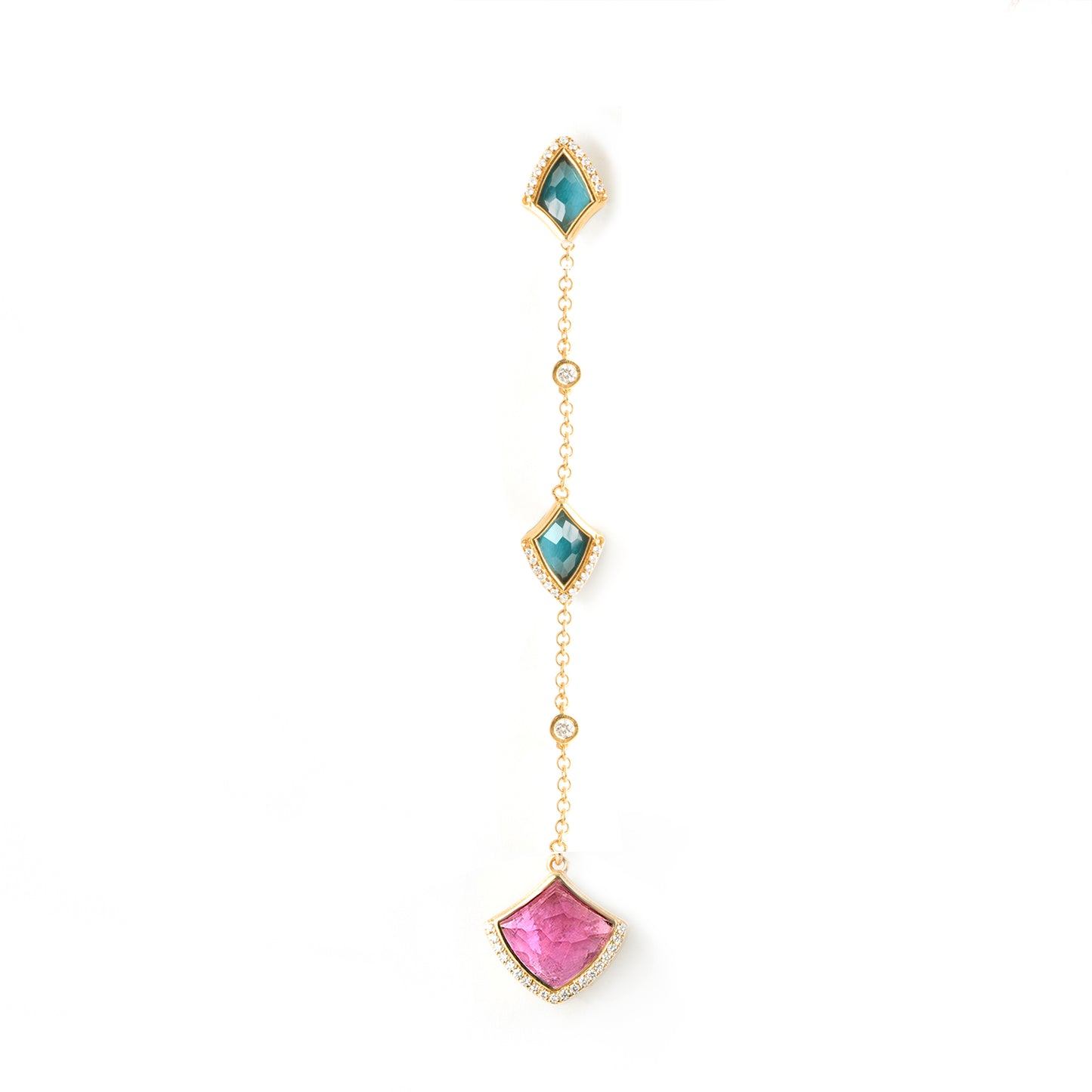 Ready to Ship - Kashan multi stone long drop earrings
