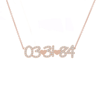 Diamond Pave date necklace