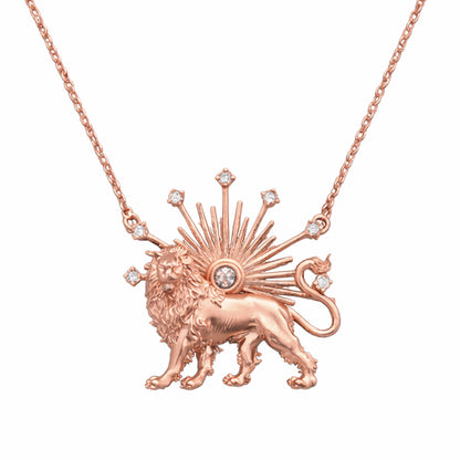Shiro Khorshid- Lion and Sun Necklace . Noush Exclusive