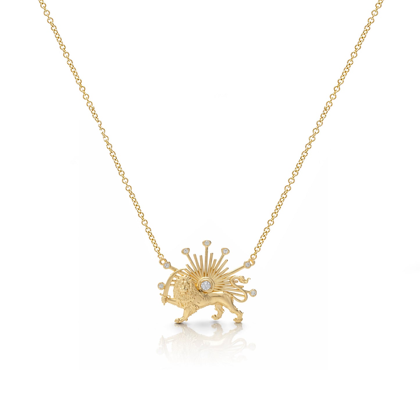 Shiro Khorshid- Lion and Sun Necklace . Noush Exclusive