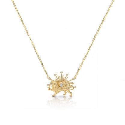 Shiro Khorshid- Lion and Sun Necklace . Noush Exclusive