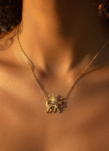 Shiro Khorshid- Lion and Sun Necklace . Noush Exclusive