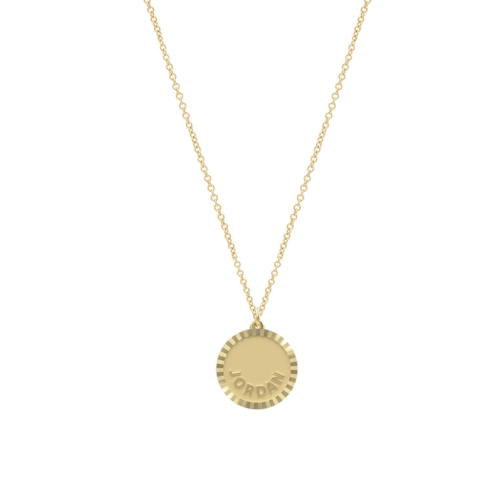 Treasure Disk Name Plate Necklace