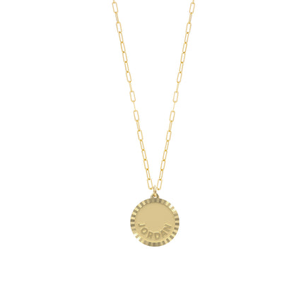 Treasure Disk Name Plate Necklace