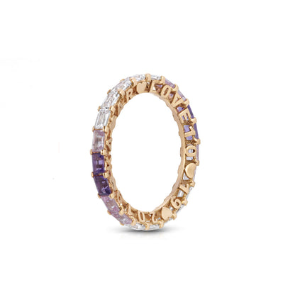 Customizable Horizontal Hide and Seek Baguette Eternity Band