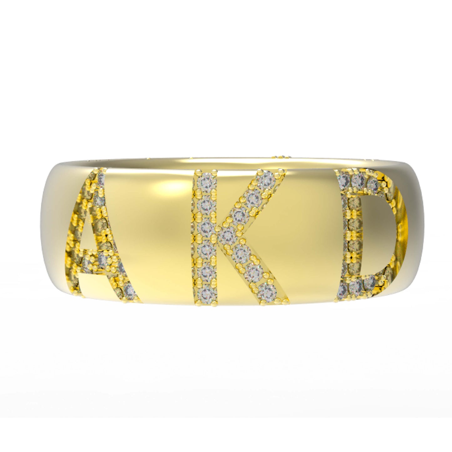 Thick Diamond Name Ring