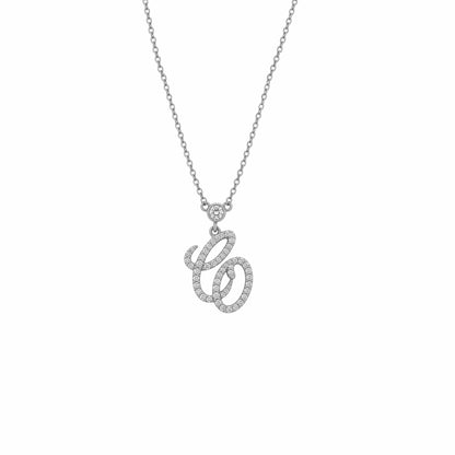 Entwined Diamond Initial Necklace