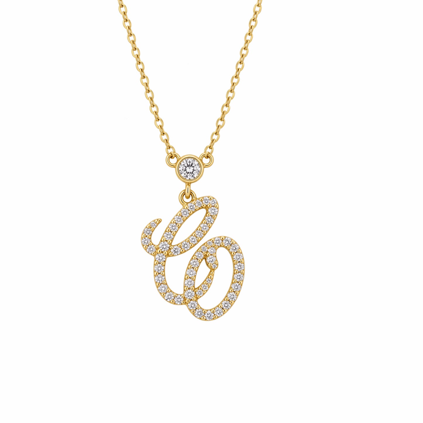 Entwined Diamond Initial Necklace